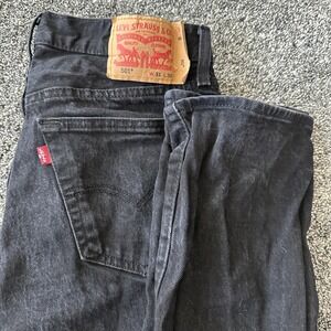 Levis 501 Jeans Mens‎ 31x30 Black Button Fly Straight Leg Denim Classic Original